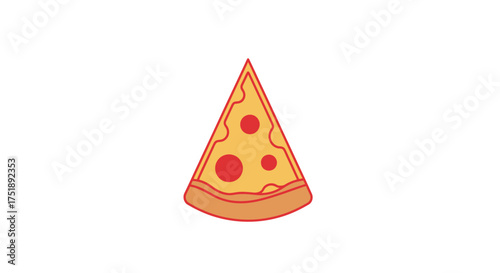 Cartoon Slice of Pizza with Pepperoni Toppings.