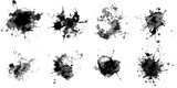 ink blots and splats. detailed ink splats Hyper realistic Highly Detailed Isolated On Transparent Background	