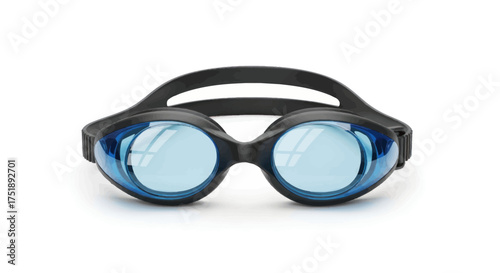 Blue Tinted Swimming Goggles with Black Strap.