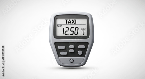 Digital Taxi Meter Displaying Fare and Speed.