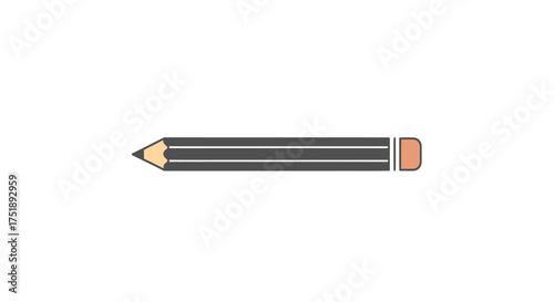Simple black graphite pencil with an orange eraser tip.