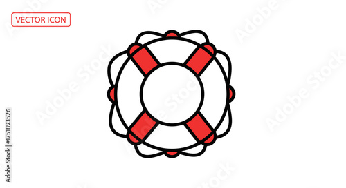 Simple Cartoon Lifebuoy Illustration for Water Safety and Rescue.