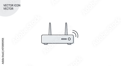 Modern Wireless Router with Antennas and Signal Waves.
