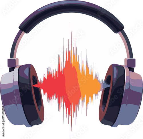 headphones and music notes 2