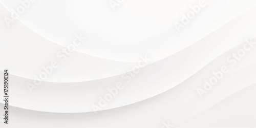 Abstract flowing white fabric background with soft shadows and gentle curves
