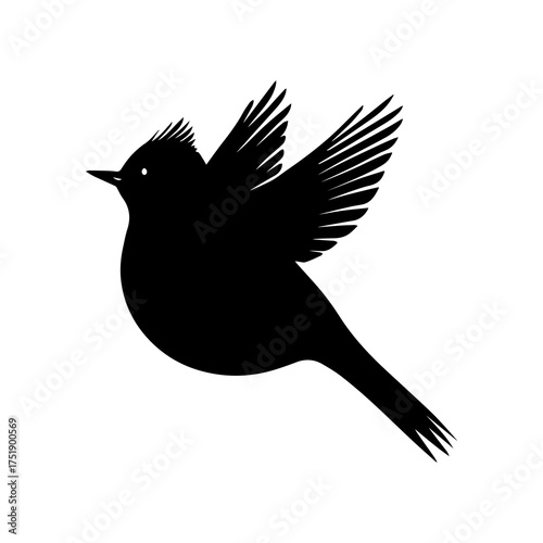 Vector art of silhouette of a bird in flight