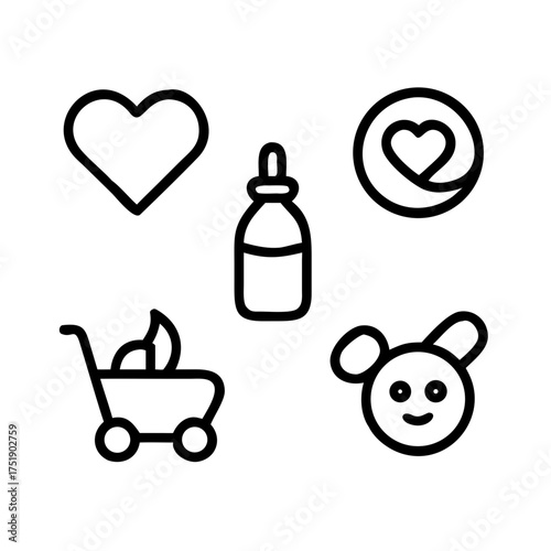 Baby and love themed icons