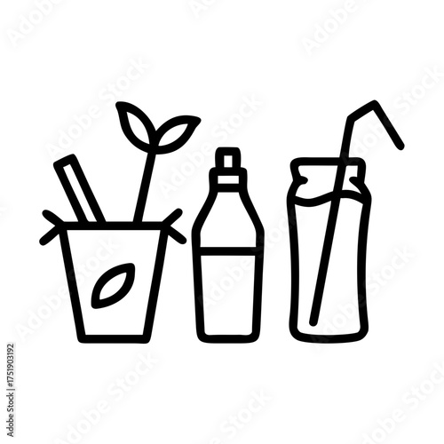 Illustration of sustainable lifestyle elements