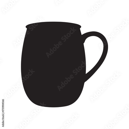 Copper mug silhouette vector flat illustration design on white back ground