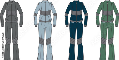 Tracksuits in Multiple Colors Vector Illustration for Fashion and Sport