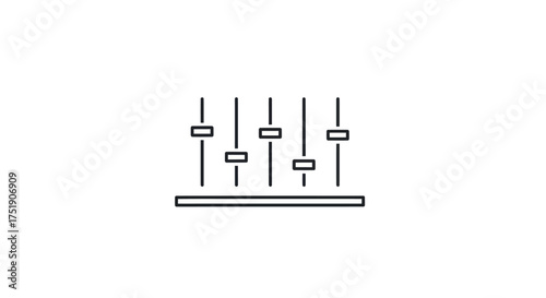 Simple Black and White Audio Mixer Icon.