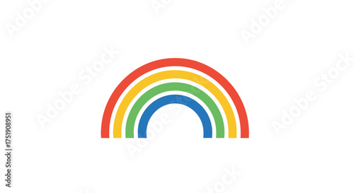 Simple Rainbow Arc with Red Yellow Green and Blue Colors.