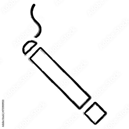 cigarette icon, brush strokes, vector illustration on white background.