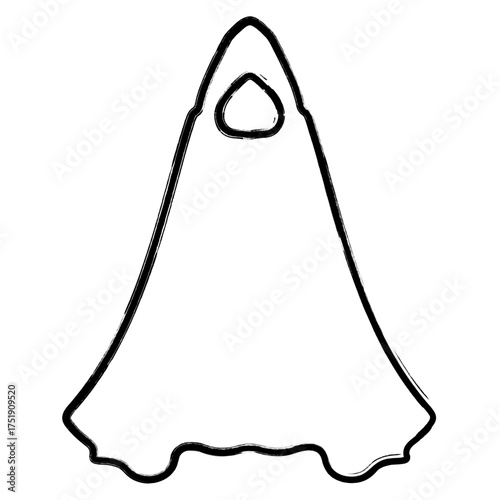 dark robes icon, brush strokes, vector illustration on white background.