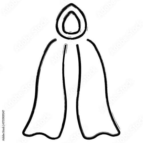 dark robes icon, brush strokes, vector illustration on white background.