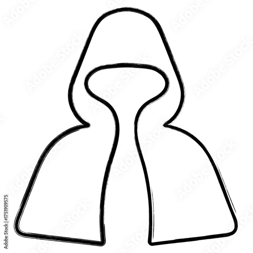 dark robes icon, brush strokes, vector illustration on white background.