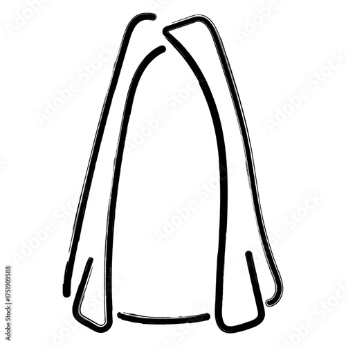 dark robes icon, brush strokes, vector illustration on white background.