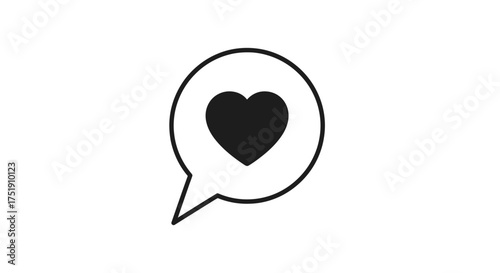 Heart Icon in Speech Bubble - Love and Communication Symbol.