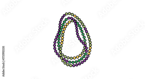 Colorful Mardi Gras Bead Necklaces in Traditional Colors.