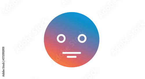 Gradient Circle Emoji with Neutral Expression and Wide Eyes.