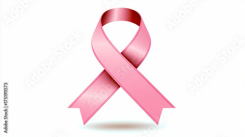 Pink ribbon symbolizing breast cancer awareness and support