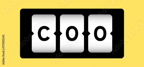 Tableau sur toile Black color in word COO (abbreviation Chief operating officer) on slot banner wi