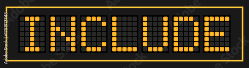 Принти на полотні Orange color led banner in word include on black background