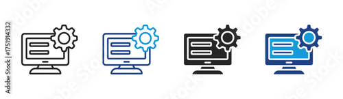 System Configuration icon set multiple style collection
