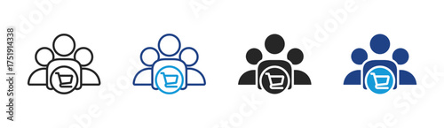Customer Group icon set multiple style collection