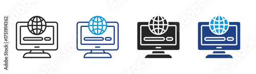 Web Login icon set multiple style collection