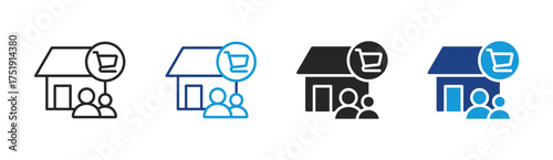 Online Store icon set multiple style collection