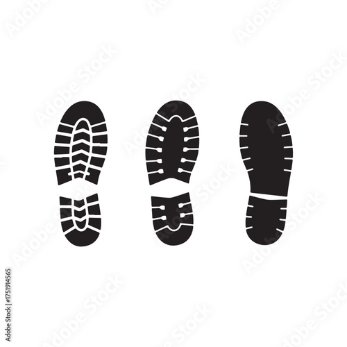 Bootprints silhouette vector icon flat illustration design