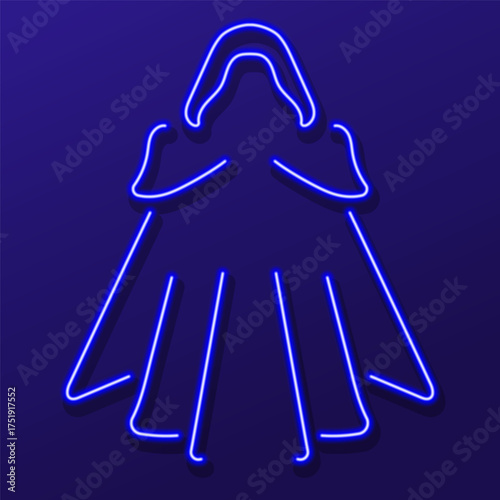 dark robes neon sign, modern glowing banner design, colorful trend of modern design on black background. Vector illustration.