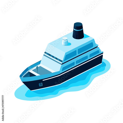 Modern cruise ship sailing on blue water