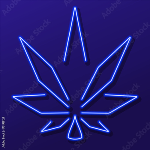 marijuana neon sign, colorful modern design trends on black background. Vector illustration.