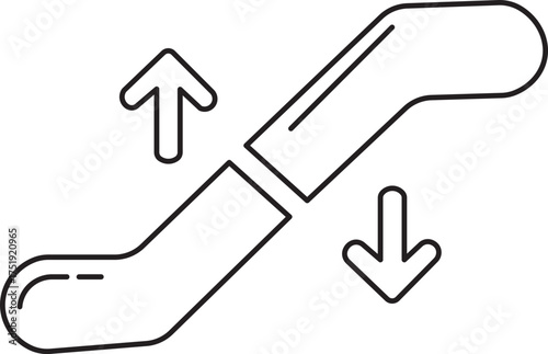 Minimalist Escalator Icon – Directional Transit Line Art Symbol