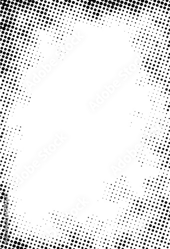 Seamless halftone black dot pattern on white background, perfect for vintage design, retro effects, comic art, or print textures.