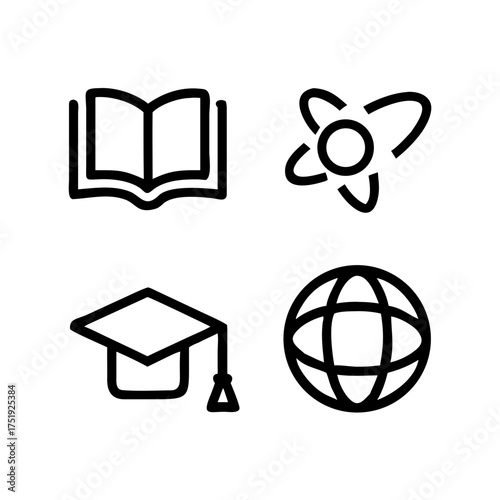 Set of education and science related icons