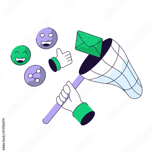 Creative design illustration of feedback catching
