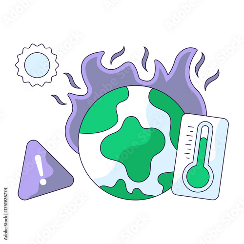 An illustration design of global warming