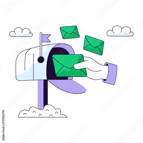 Modern design illustration of letterbox