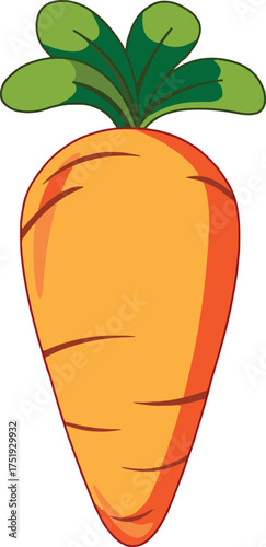 Bright Orange Cartoon Carrot Illustration