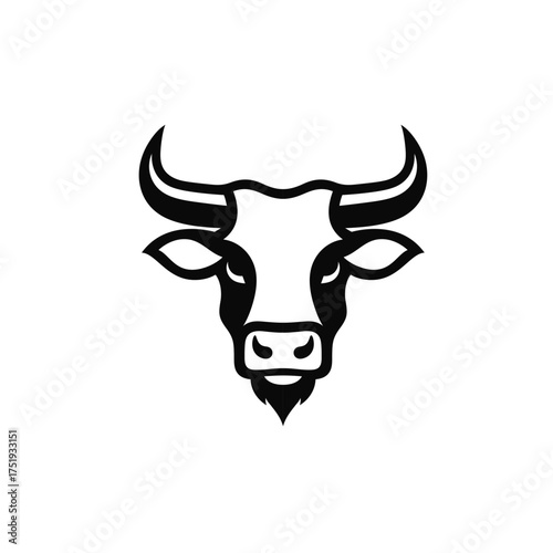 Bull head vector. Vintage style animal  