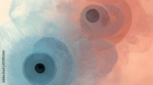 Abstract geometric shapes with textured patterns in earthy tones.