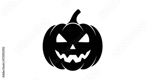 Sinister Halloween Pumpkin Silhouette Spooky Jack O'Lantern for Holiday Celebrations and Festive Designs
