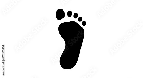 Vector illustration of a single human footprint silhouette in black