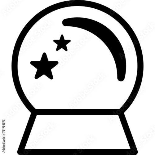 Glowing Crystal Ball Vector Icon