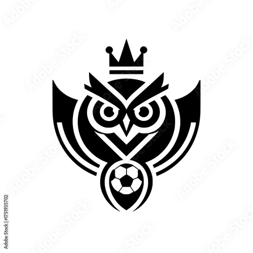King Owl Soccer Mascot Logo