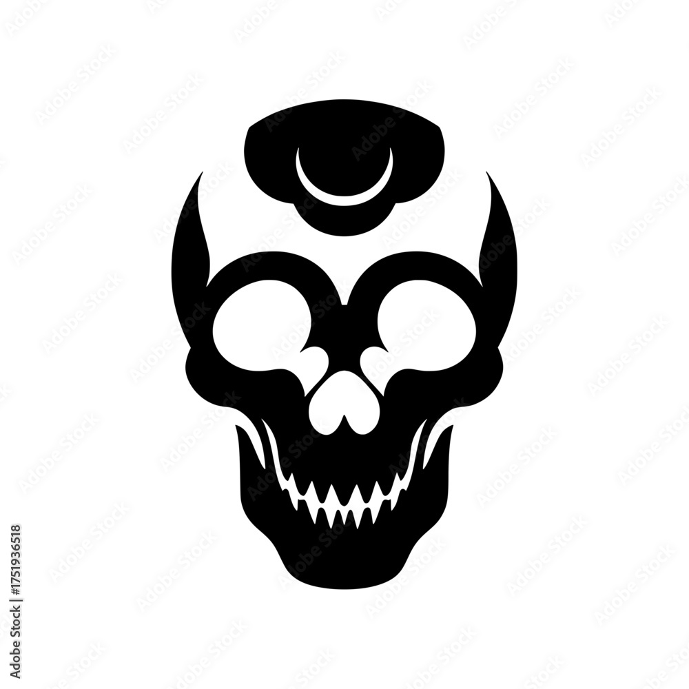 Fototapeta premium Modern Stylized Vector Skull Head Symbol