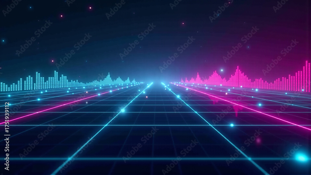 Fototapeta premium Digital Finance Grid Transition: Future Economy